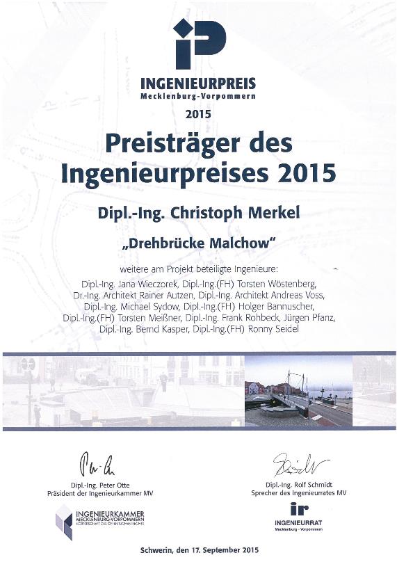 Ingenieurpreis Mecklenburg-Vorpommern 2015